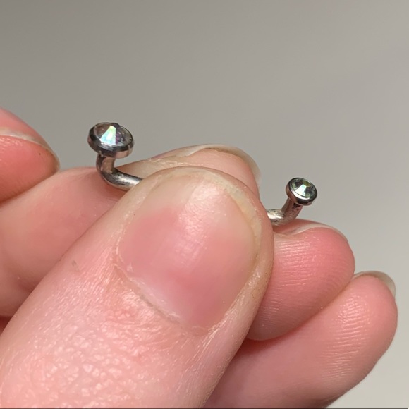 Flat surface barbell w/ flat bottom threaded gems - Picture 5 of 7